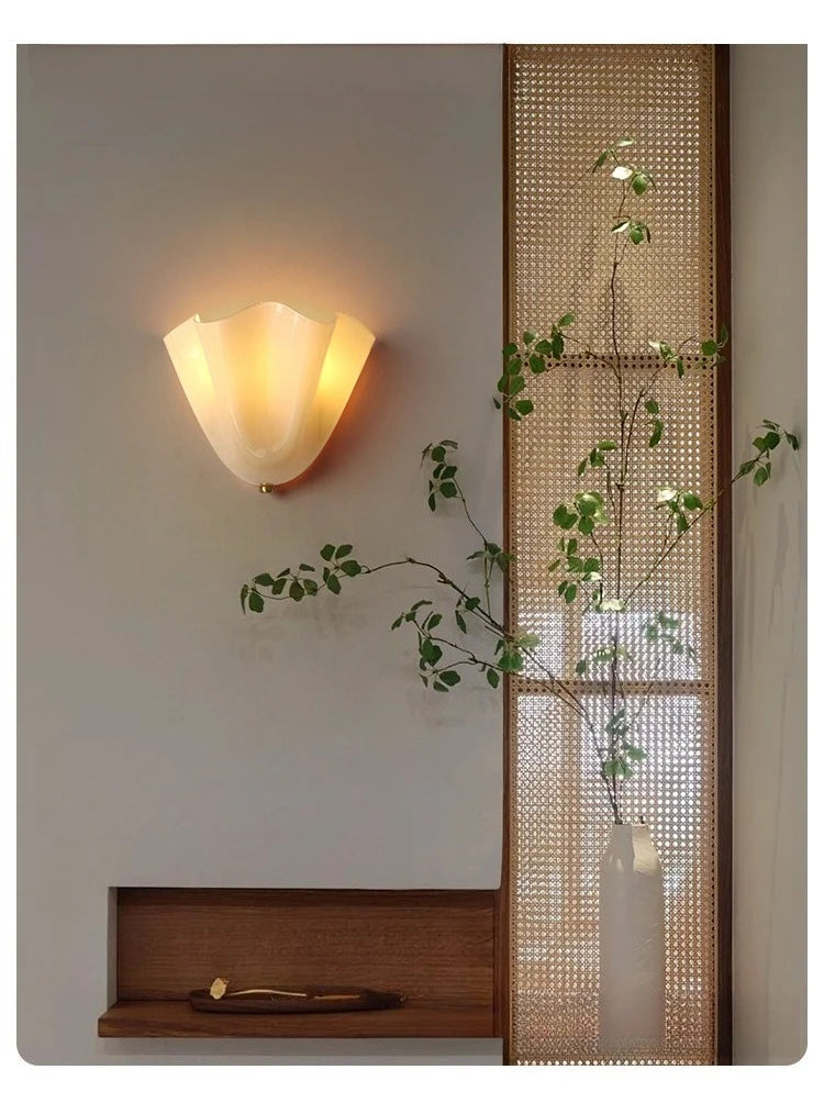 Murena - Retro-Glaswandleuchte, mehrfarbig, im Muscheldesign