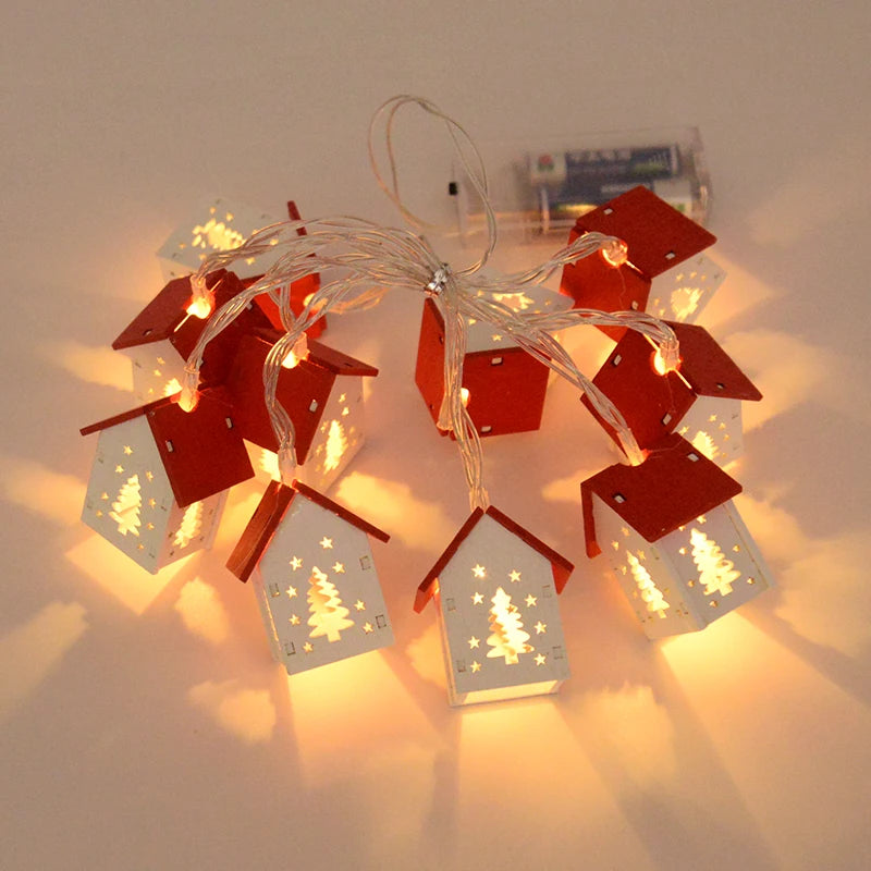 Weihnachtsdorf-Lichterkette - Holz, 2–3 m