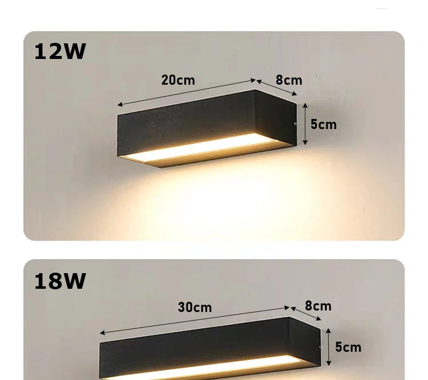 Gardia - IP65 LED-Außenwandleuchte 12/18/30 W aus Aluminium