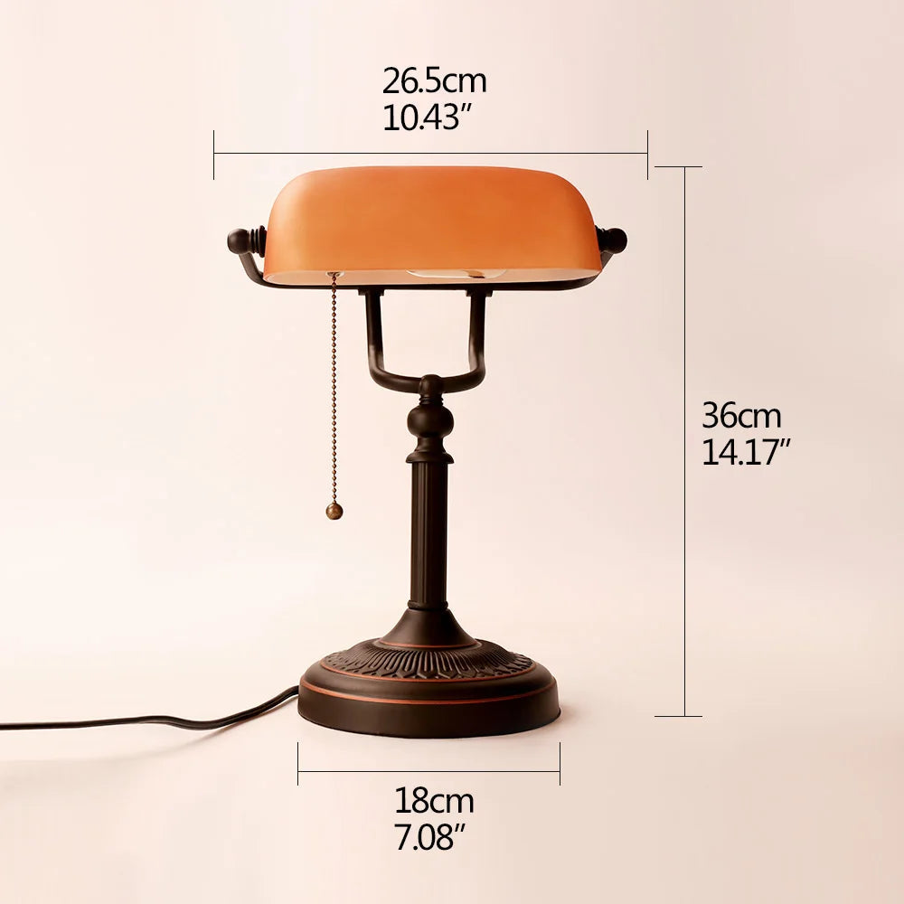 Studio - Vintage-Tischleuchte aus mattem, orangefarbenem
