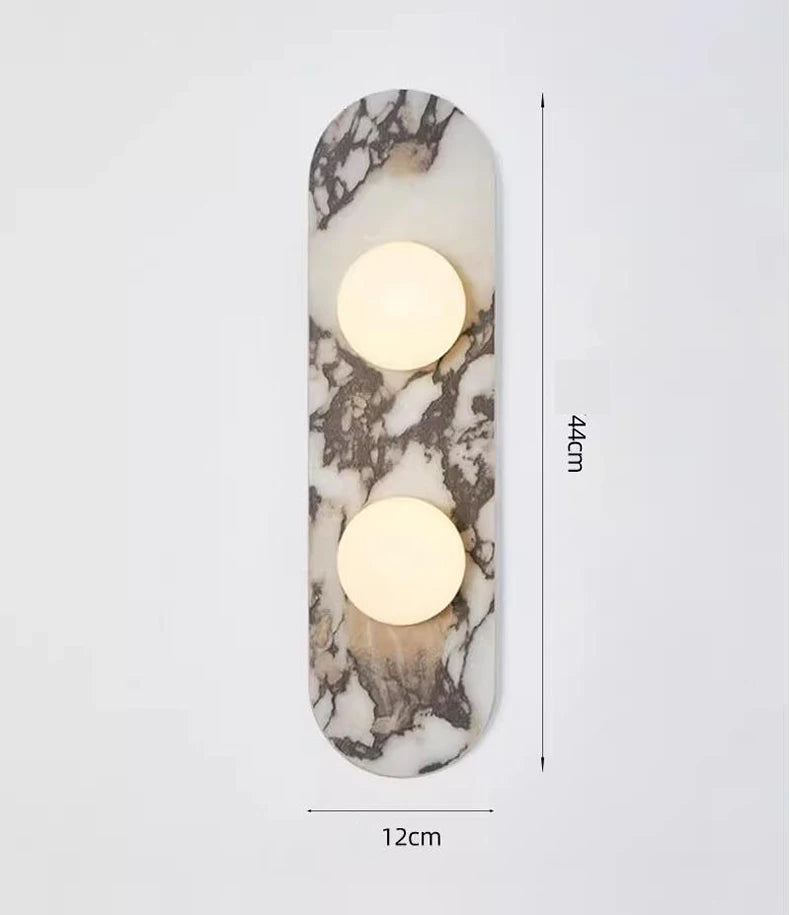 Luara - LED-Wandleuchte aus Naturmarmor mit 2-3 Kugelköpfen