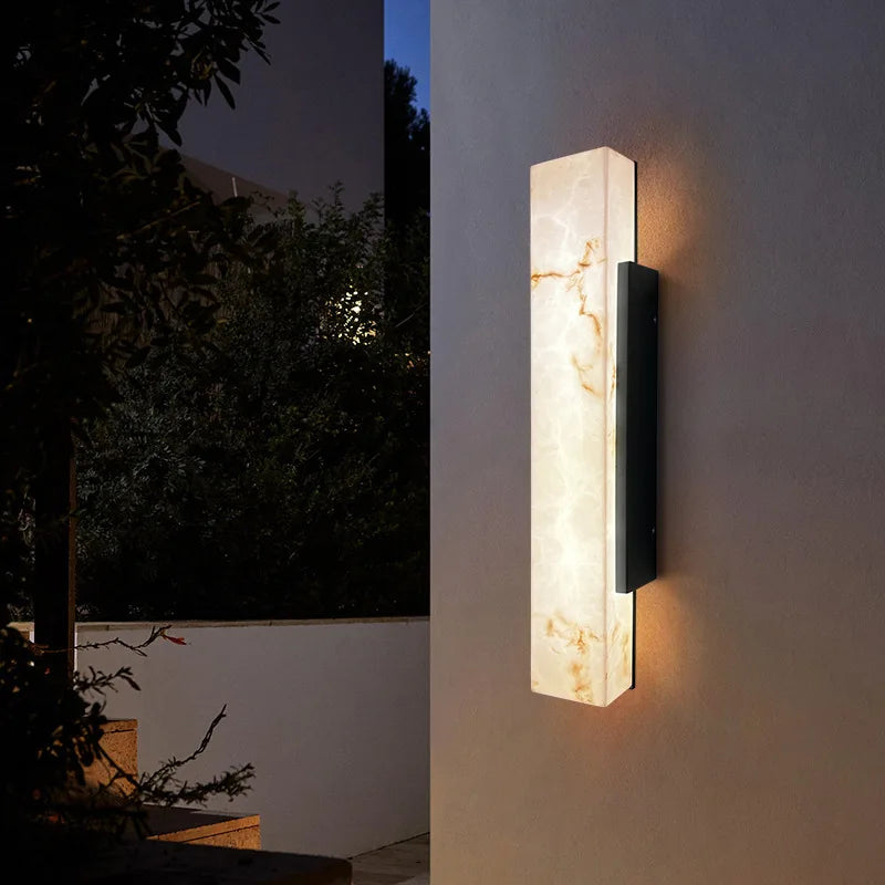 Aussenlux - Außenwandleuchte in Marmoroptik, Schutzart IP65