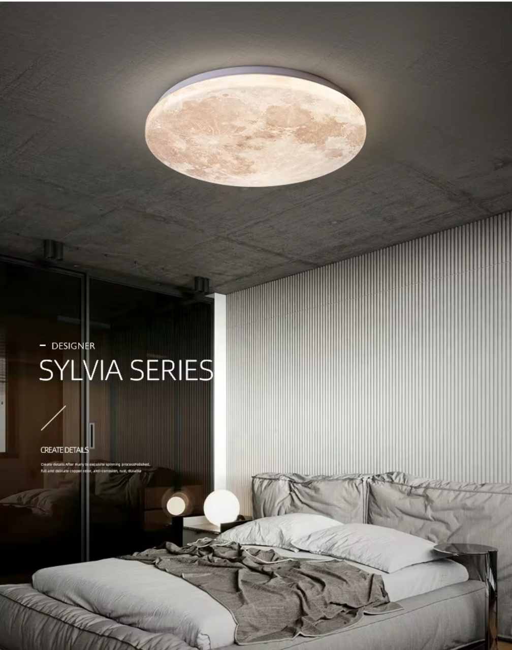 Vortex - LED-Deckenleuchte im Monddesign, dimmbar