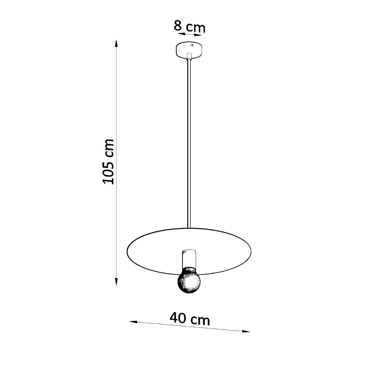 Zenita - Weiße Pendelleuchte, 40 cm Designschirm mit
