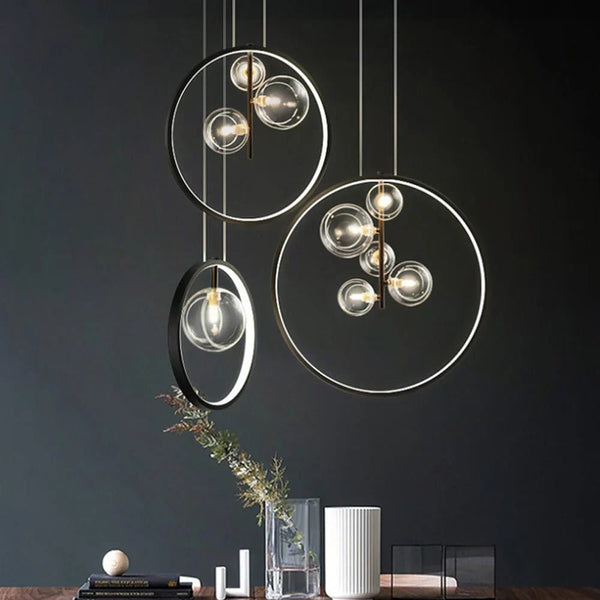 Nordic - Bubble Glas-Pendelleuchte mit Ring