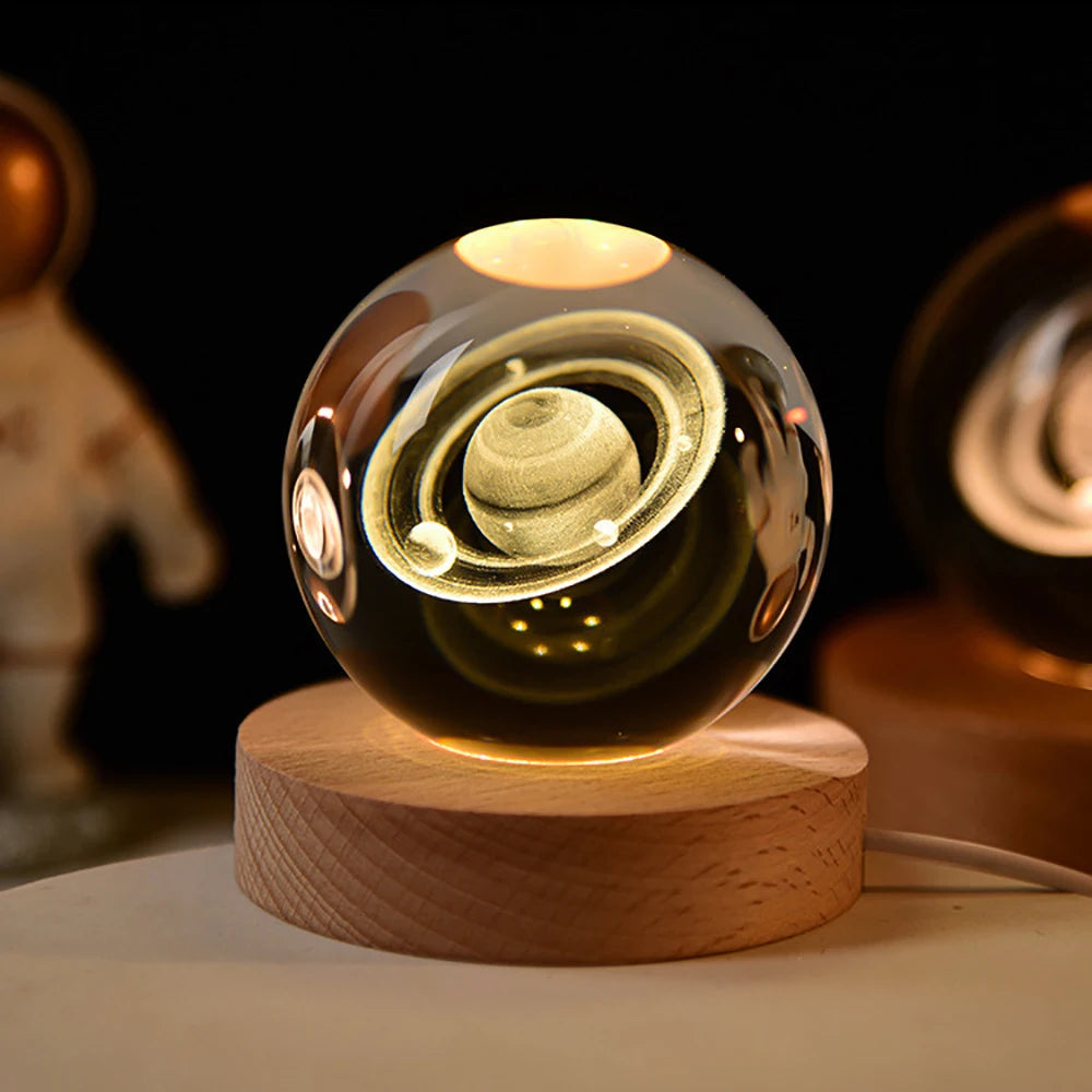 Brix - Kristall-Nachtlampe 3D-Sonnensystem