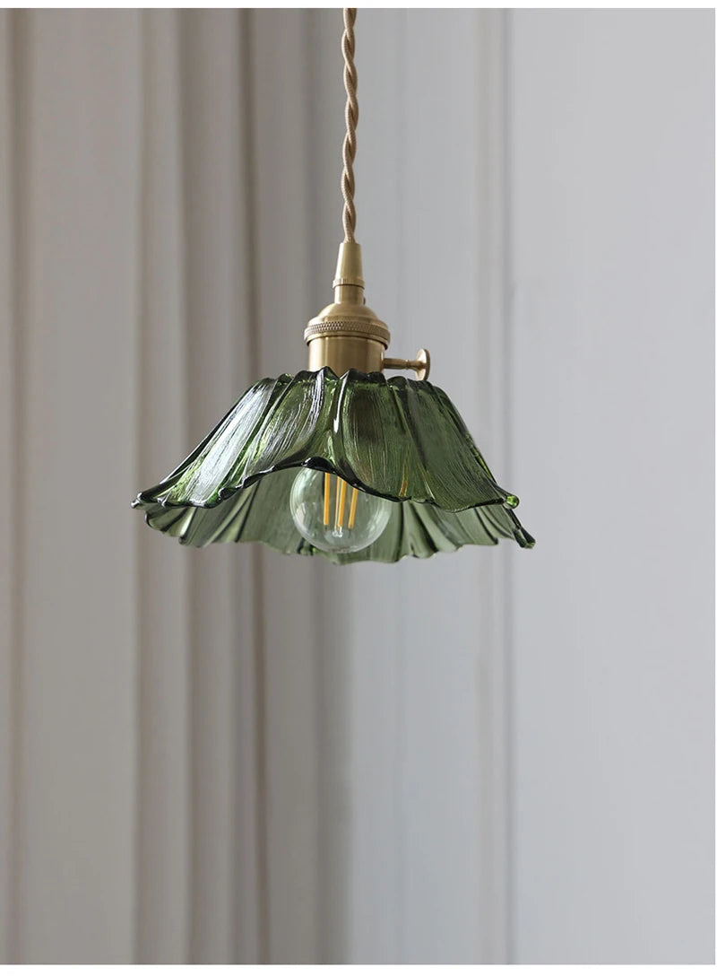 Celira - Art-Deco-Pendelleuchte aus Glas und Eisen