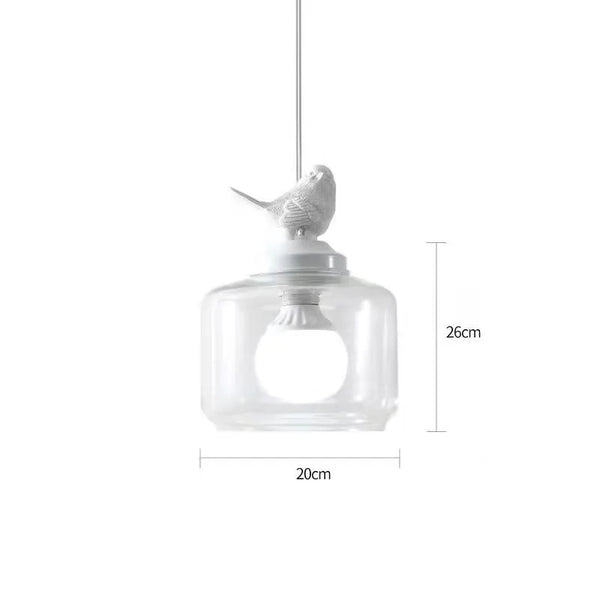 Solara - Vogel-Pendelleuchte aus Glas und Stein