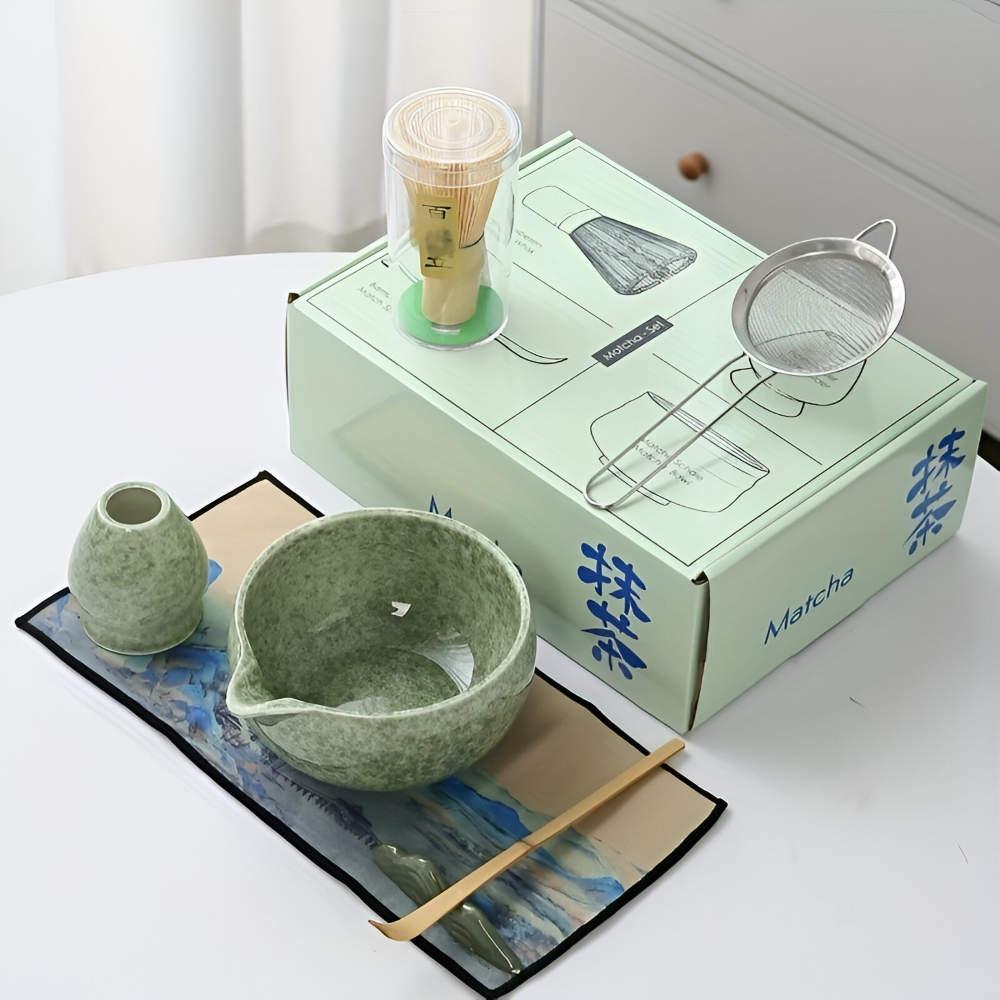 Matcha - Set 7-tlg tropffrei Ausguss-Schale 450 ml aus