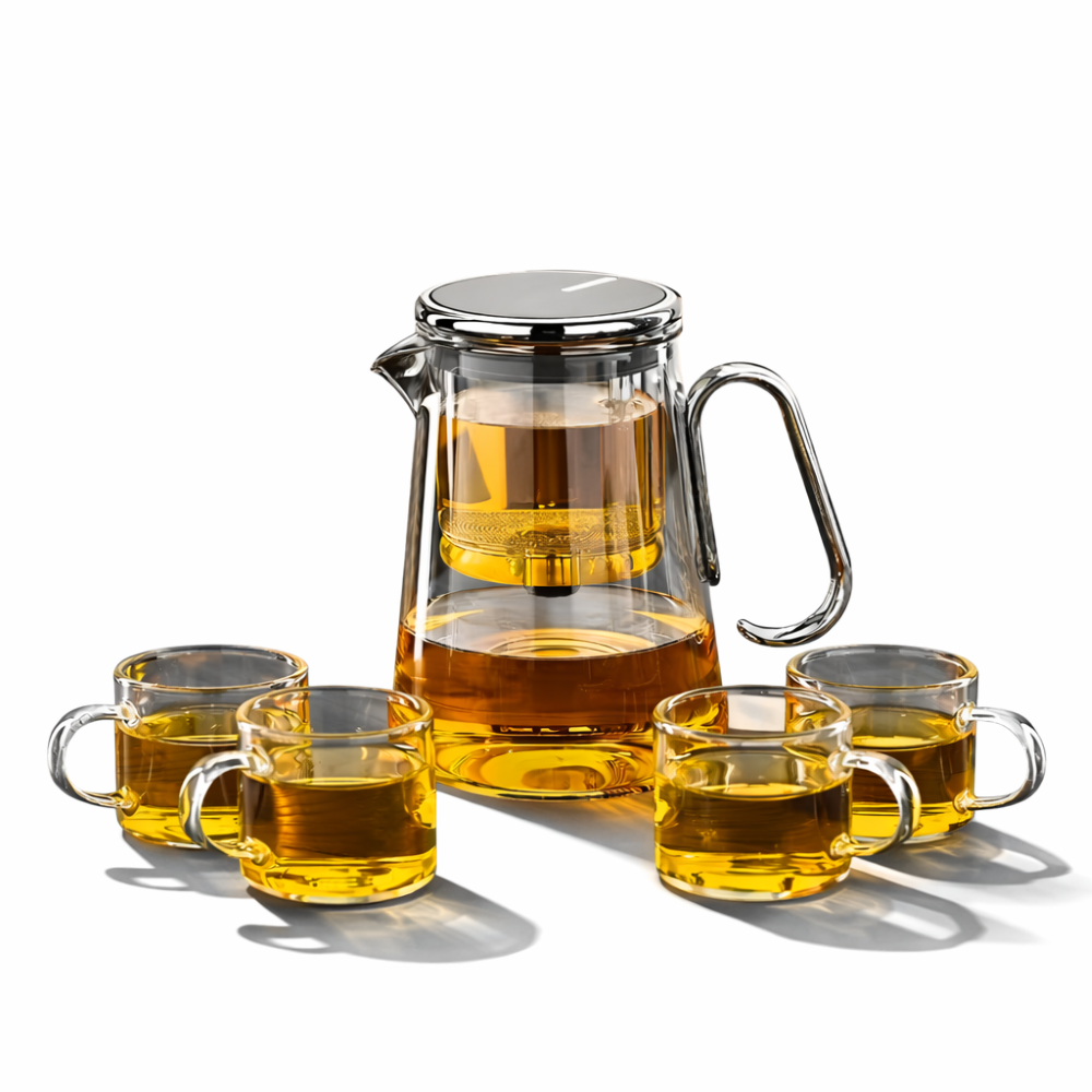 700ml Magnetische Glas-Teekanne -  Borosilikatglas & Edelstahl – Tropffrei