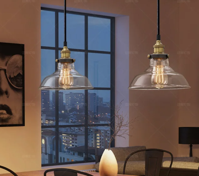 Skandinavische - Glaspendelleuchte im Loft-Vintage-Stil
