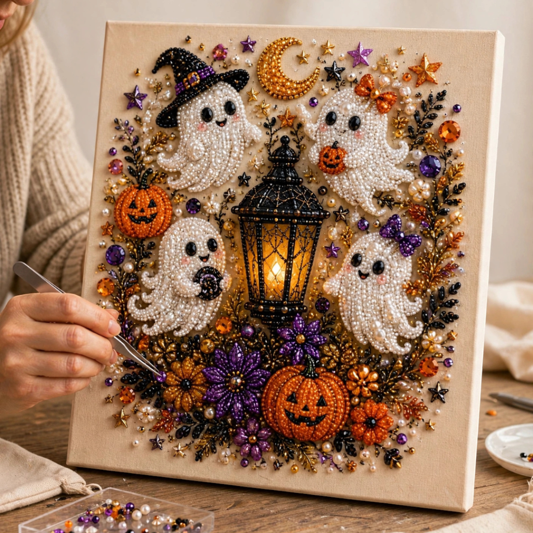 Spookbead – Halloween-Diamantmalerei-Set mit Geistern und Kürbissen