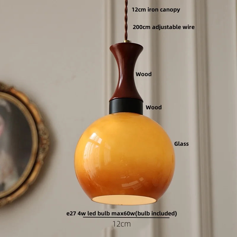 Plafona - Vintage-Pendelleuchte aus bernsteinfarbenem Glas