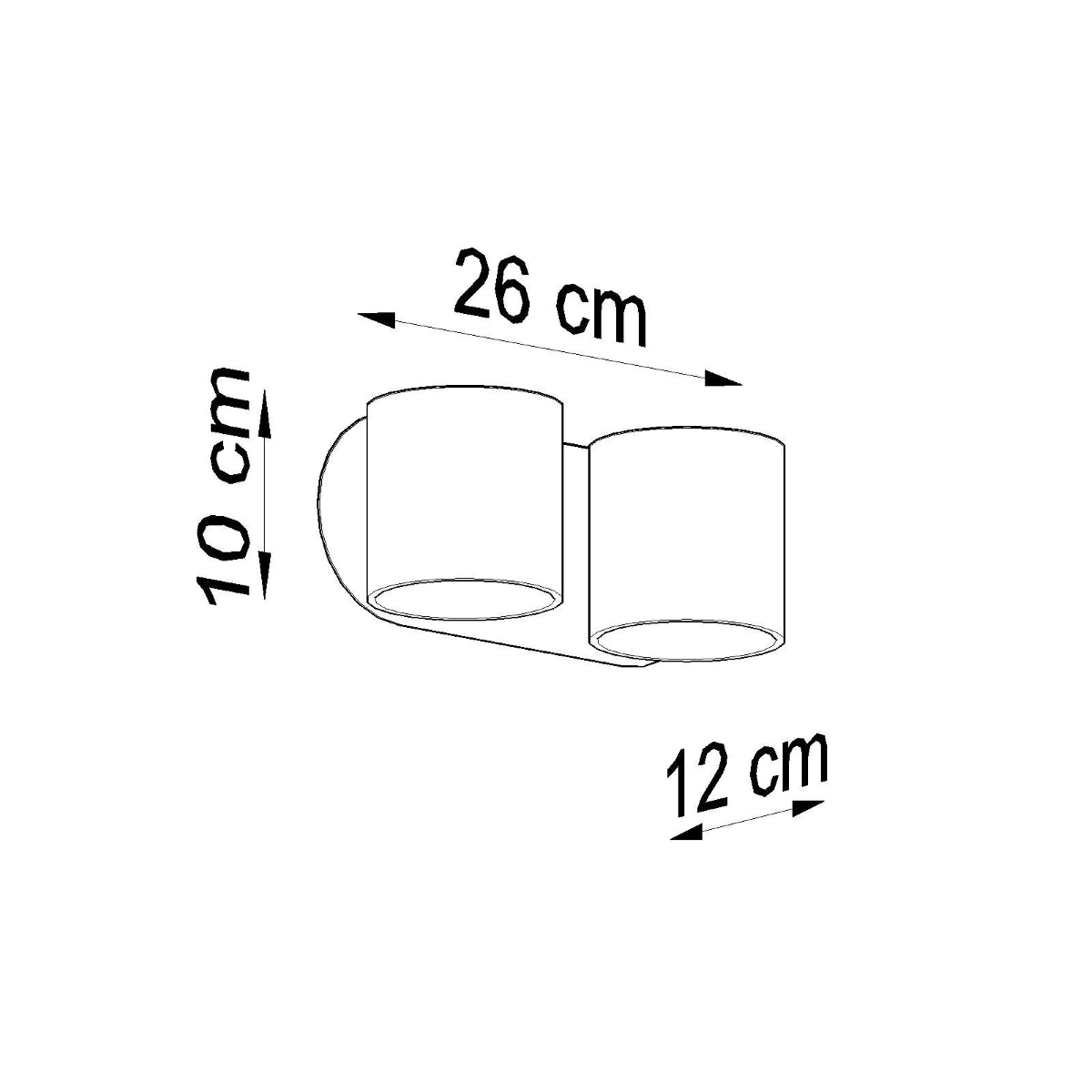 ORBIS - Wandleuchte ORBIS 2 Schwarz Aluminium 5 mm