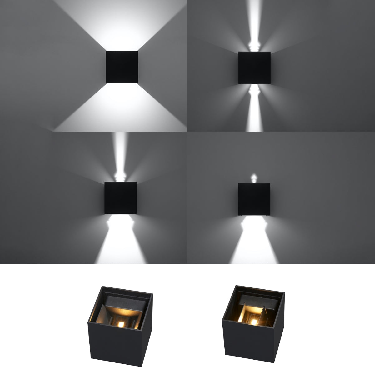 LUCA - LED-Wandleuchte, schwarz, IP54