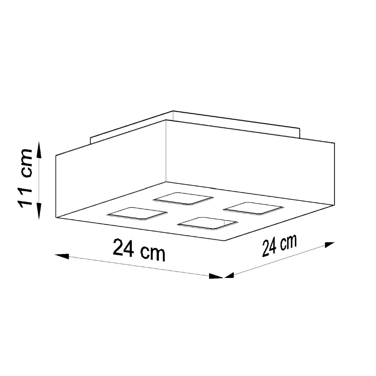 Mono - 4 Deckenleuchte, weiß, aus Stahl, 24 × 24 cm