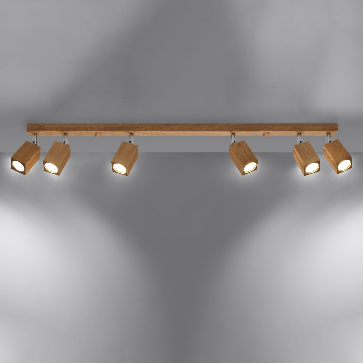 Solara - Deckenleuchte aus Eiche, 6-flammig, 120 cm, aus