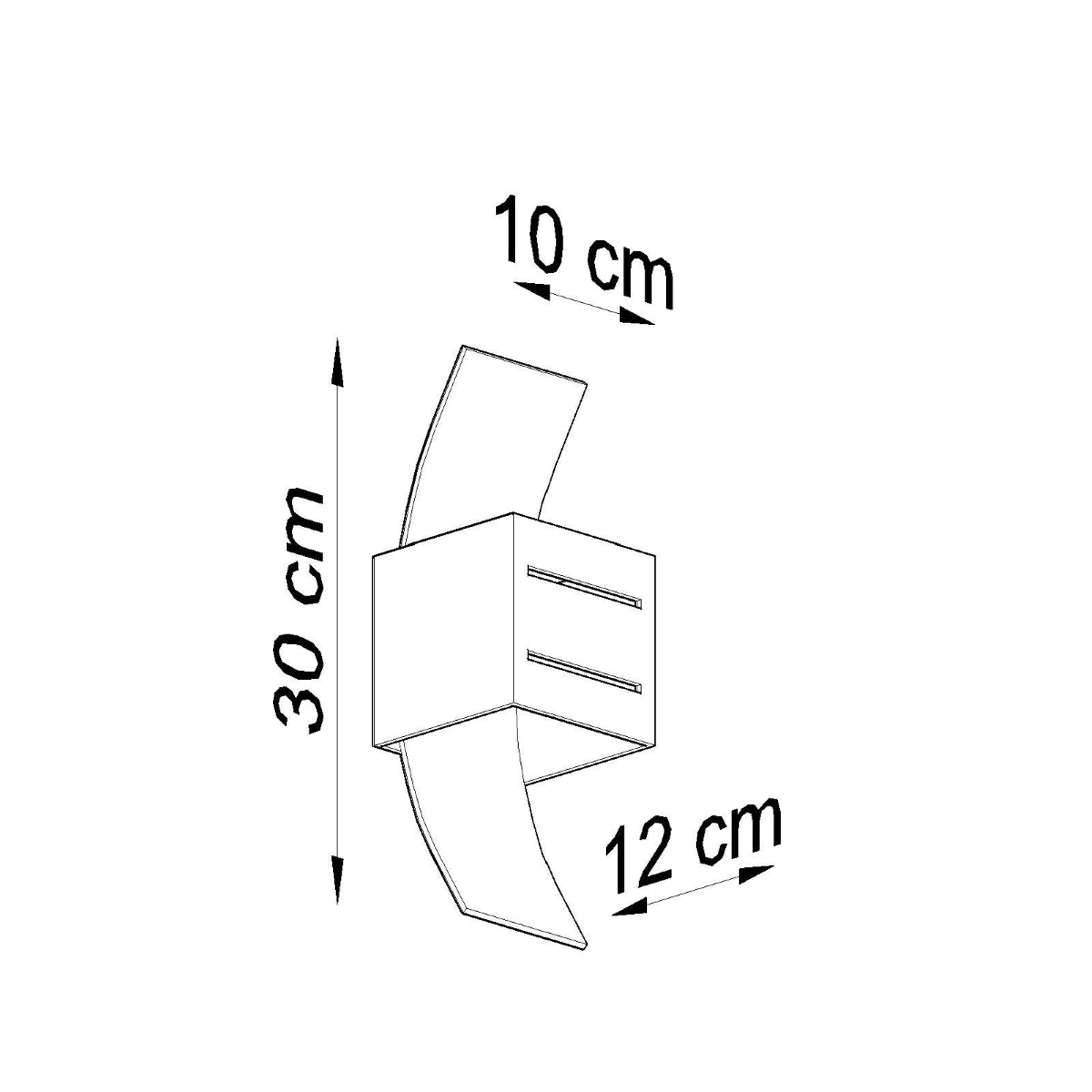 LORETO - Wandleuchte, schwarzes Aluminium/Glas