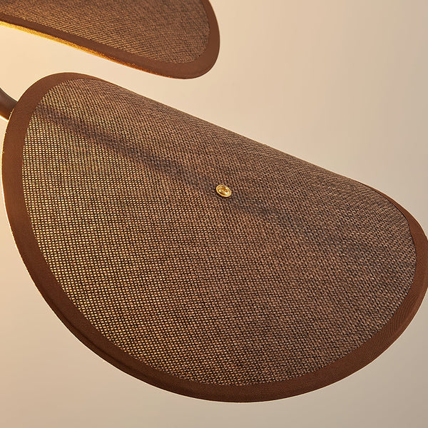 Petal - Wandleuchte Petal Bloom aus Metall, Holz und Leinen
