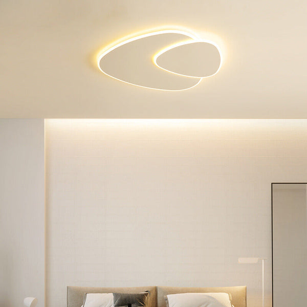 Minimalistische - LED-Deckenleuchte mit Blattdesign in Weiß