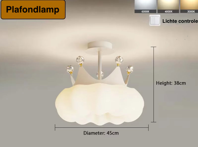 Nimbus - Kronen-Pendelleuchte für Kinderzimmer, cremeweiß