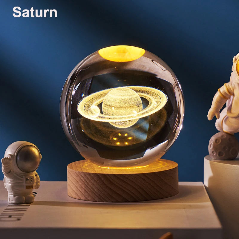 Brix - Kristall-Nachtlampe 3D-Sonnensystem