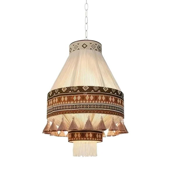 Stella - Boho-Quasten-Hängeleuchte, gewebt