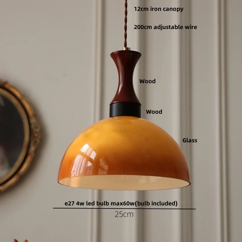 Plafona - Vintage-Pendelleuchte aus bernsteinfarbenem Glas