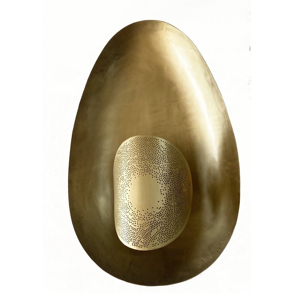 Alexandra - Home - Antike Metall-Wandplakette, Gold, 31 x 16