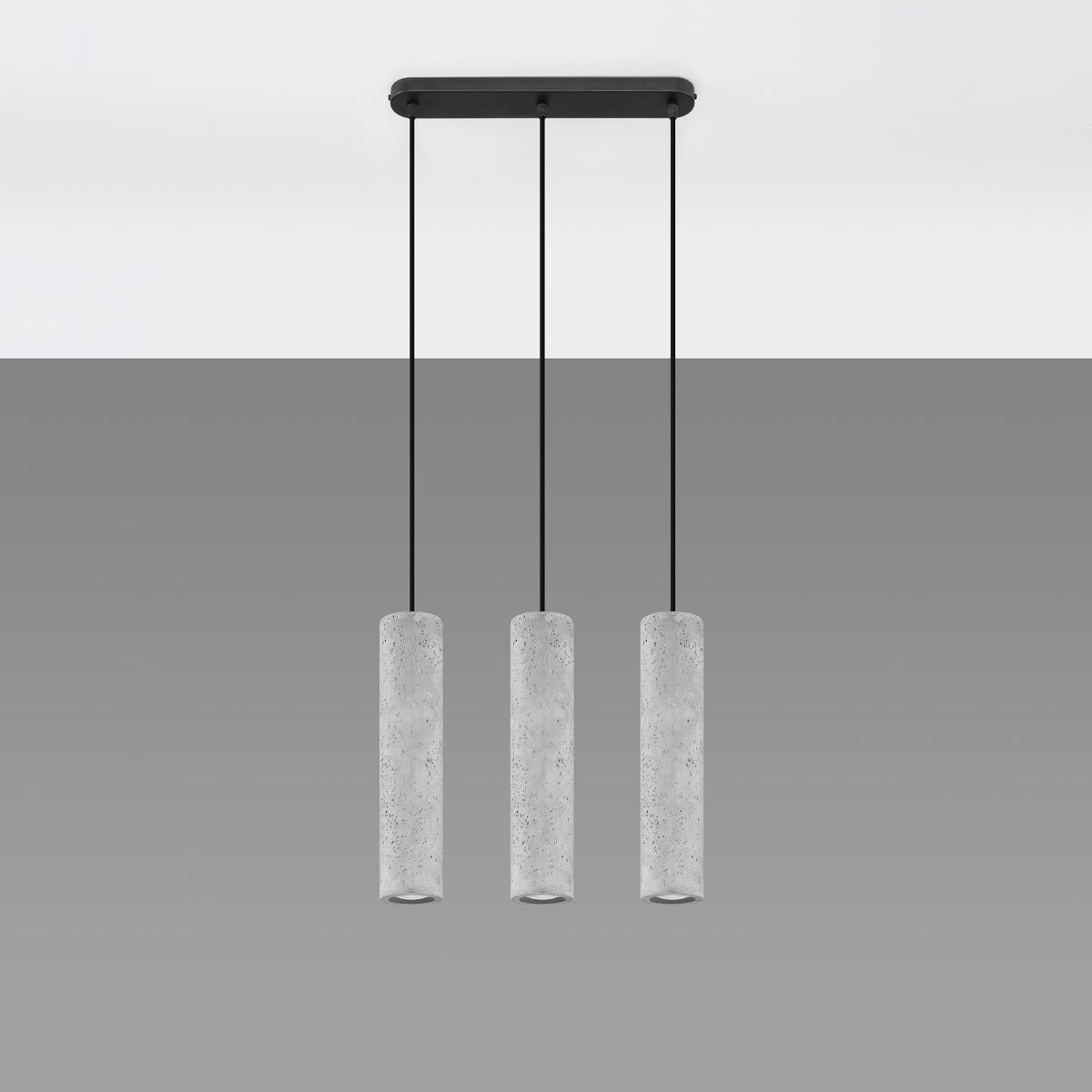 GU10 - Beton-Pendelleuchte GU10, 3-flammig, grau