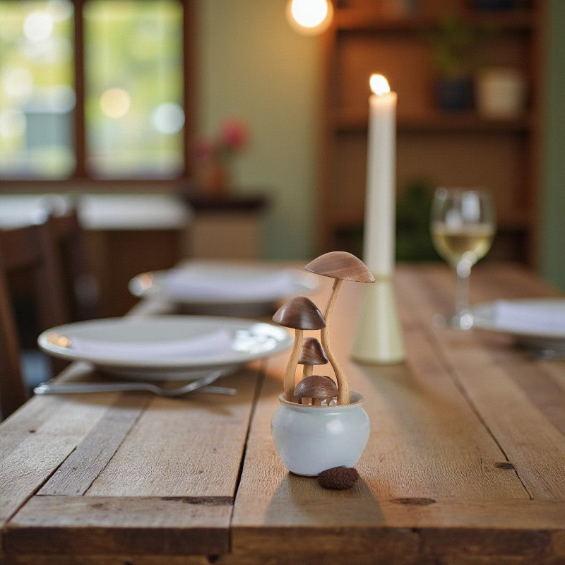 Dekorativer Schreibtisch Topf mit verspieltem Pilzdesign