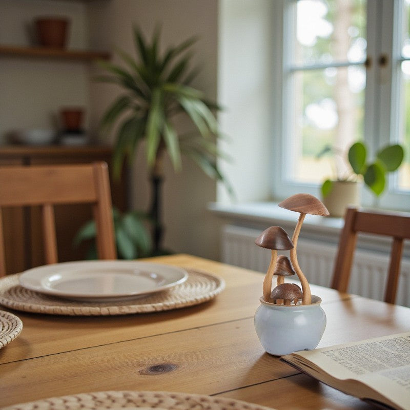 Dekorativer Schreibtisch Topf mit verspieltem Pilzdesign