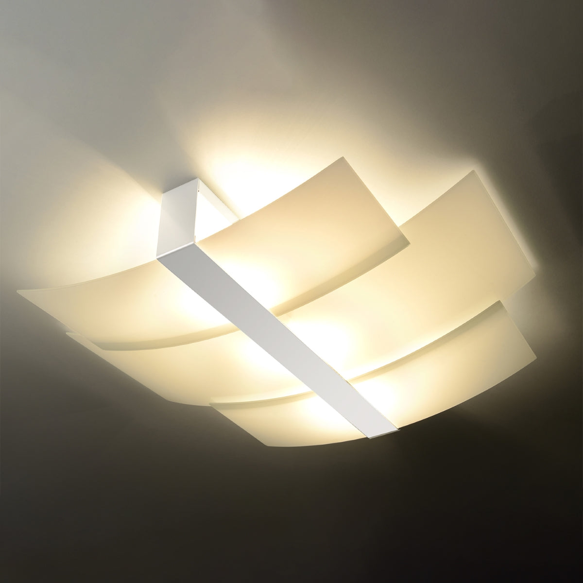 Claria - Weiße Glas-Deckenleuchte, 3-flammig
