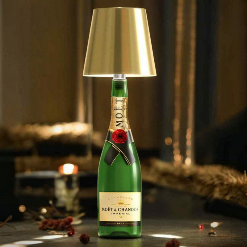 FlaschenLicht - Kabellose Flaschenlampe mit LED-Beleuchtung und Touch-Steuerung