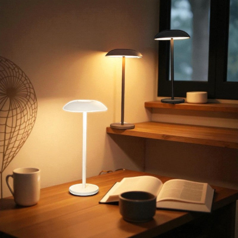 Kabellose LED-Tischleuchte mit Touch-Steuerung und rundem Design für einfache Bedienung
