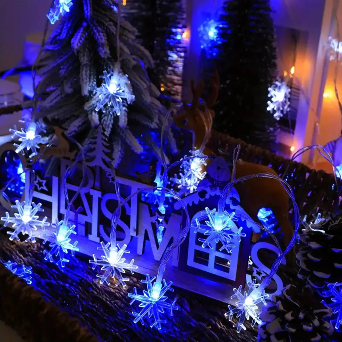 Feeria - LED-Schneeflocken-Lichterkette, batteriebetrieben