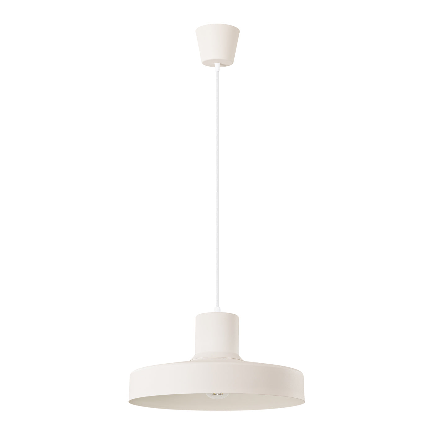 Celira - Beige Retro-Pendelleuchte mit rundem Schirm