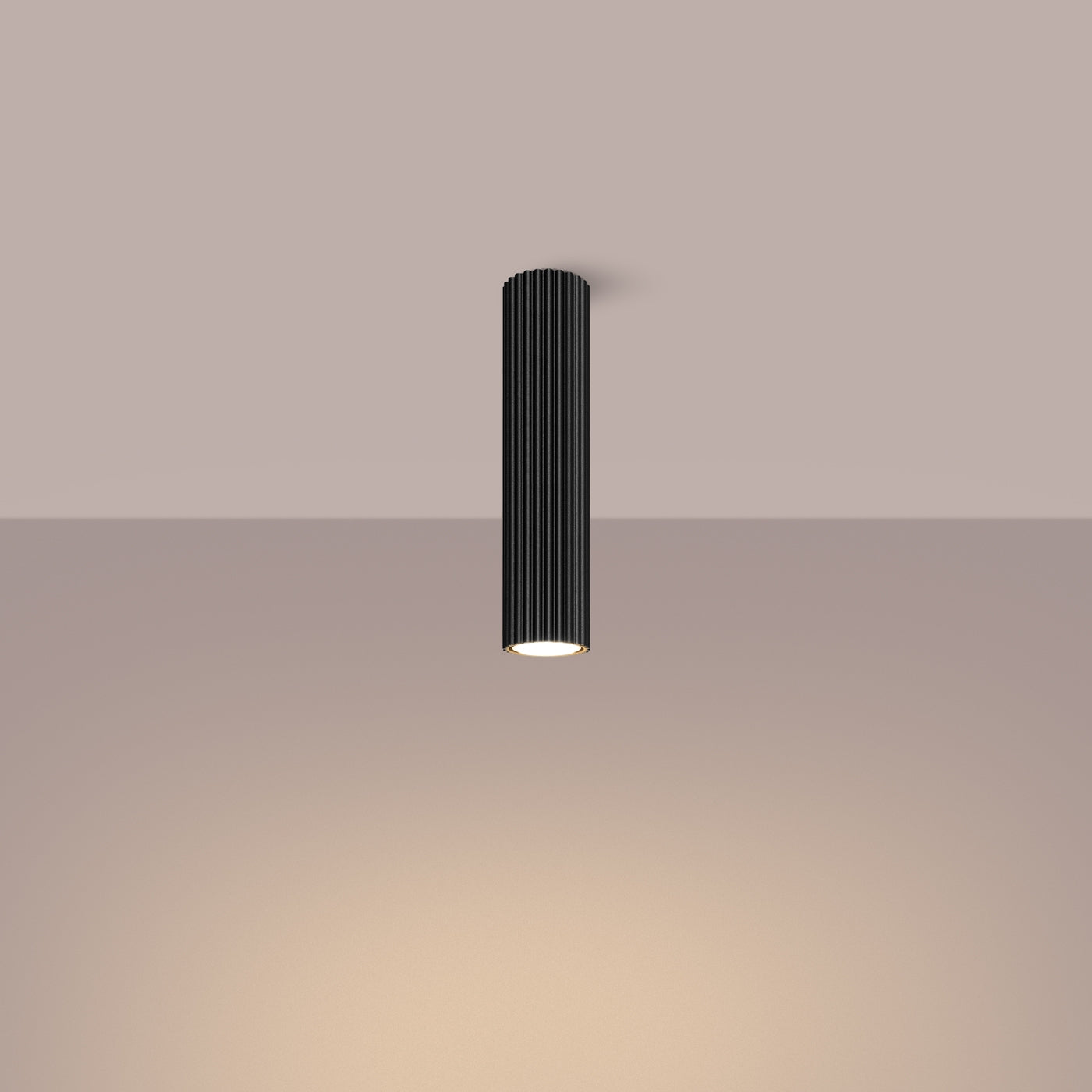 Polara - Deckenleuchte schwarz als hoher Röhren-Spot 30 cm