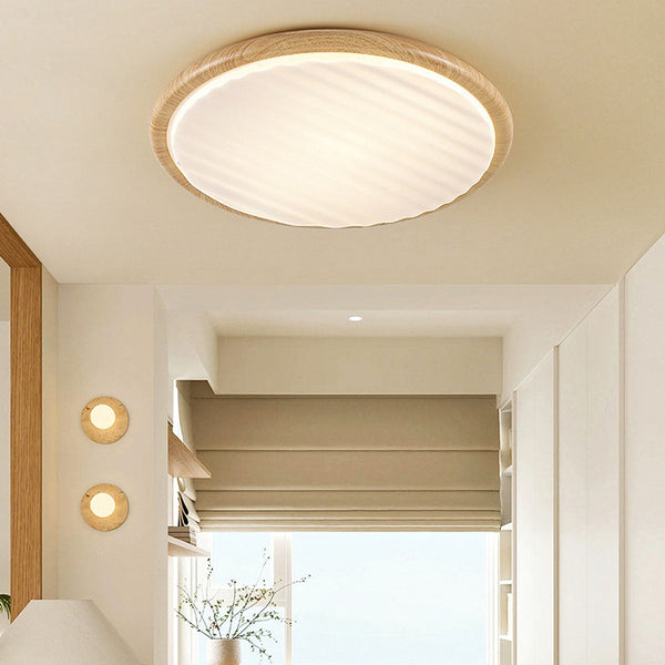 Lucero - Runde LED-Deckenleuchte in Holzoptik Wooden