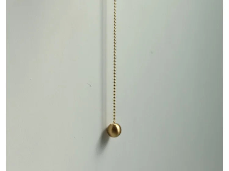 Kupferne - Wandleuchte mit Zugschalter und Glasschirm