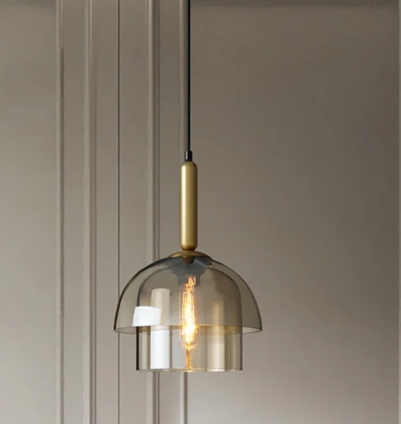 Lucero - Vintage-Pendelleuchte aus Glas in Champagner