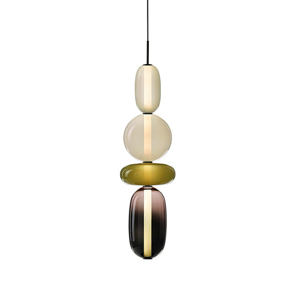 Solara - Glaspendelleuchte für Flur mit farbigem Glas