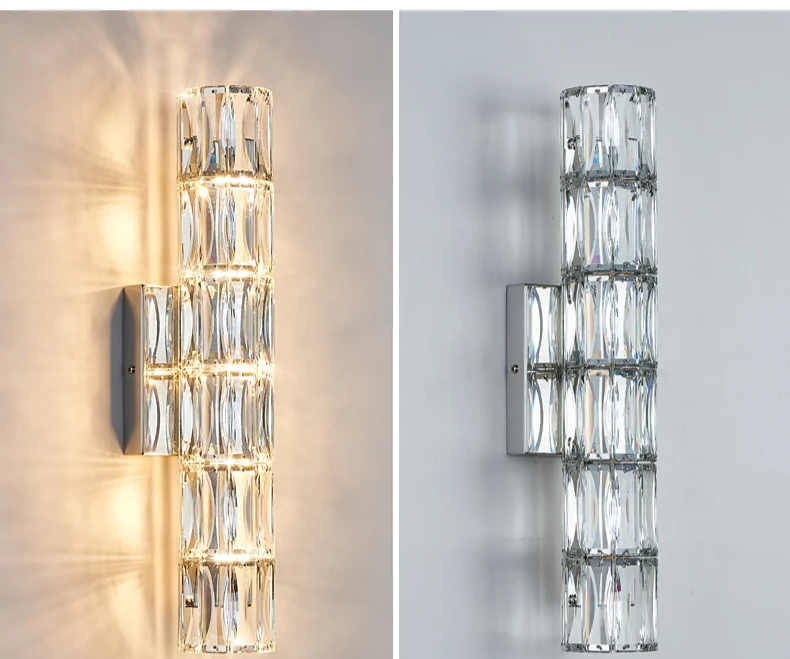 Brio - Kristall-LED-Wandleuchte aus Edelstahl