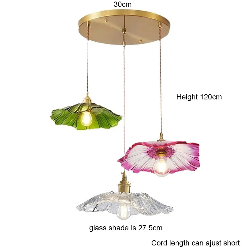 Celira - Art-Deco-Pendelleuchte aus Glas und Eisen