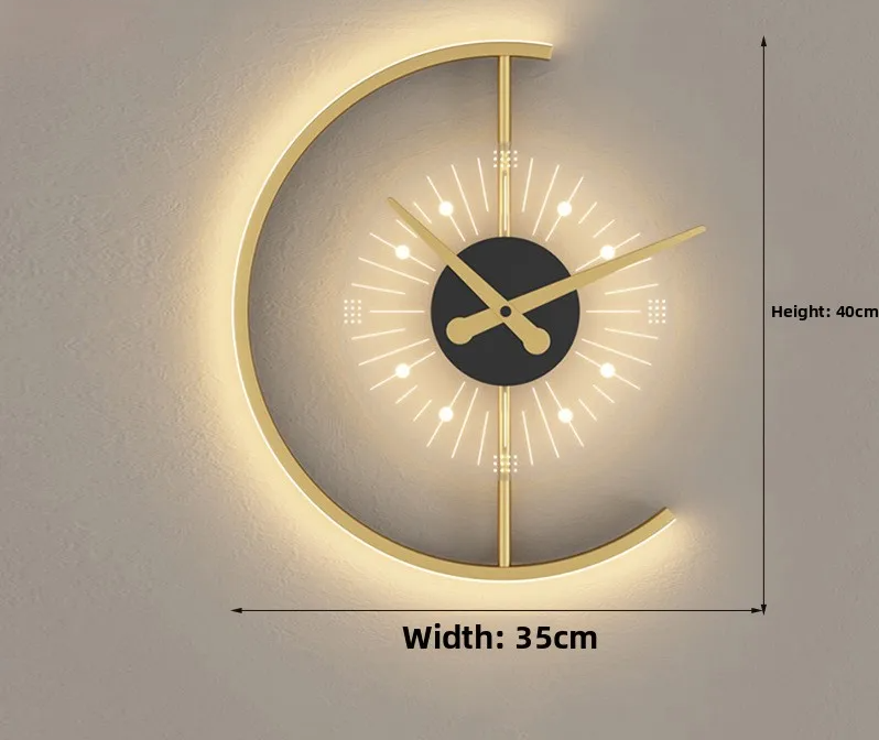 Glinto - LED-Wandleuchte im Uhrendesign mit E27-Fassung