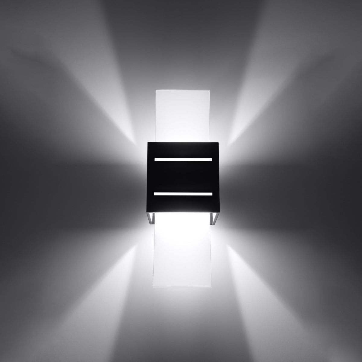 LORETO - Wandleuchte, schwarzes Aluminium/Glas