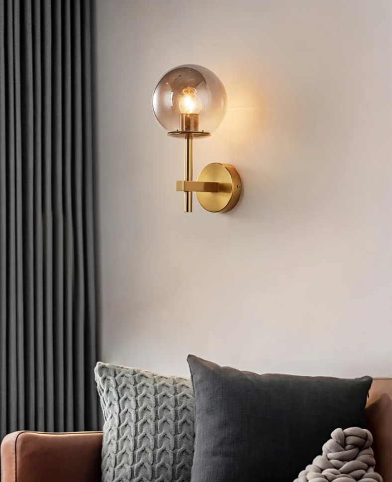 Parietta - LED-Wandleuchte mit Glaskugel