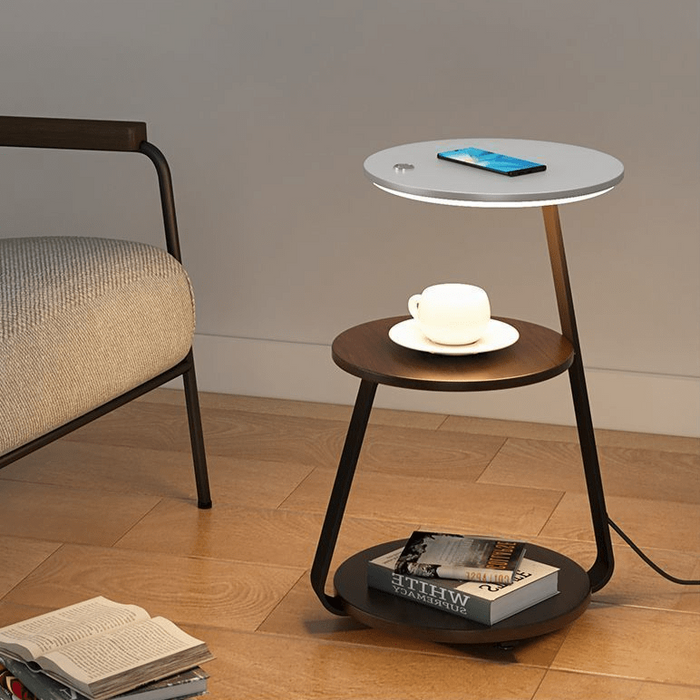 Beistelltisch - LED Beleuchtung & Wireless Ladefunktion
