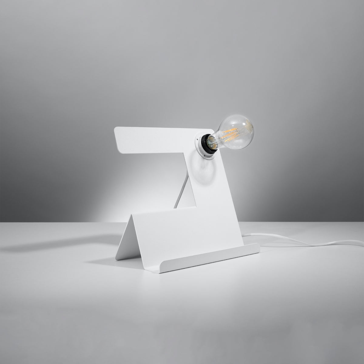 Tabora - Weiße Schreibtischlampe aus Stahl