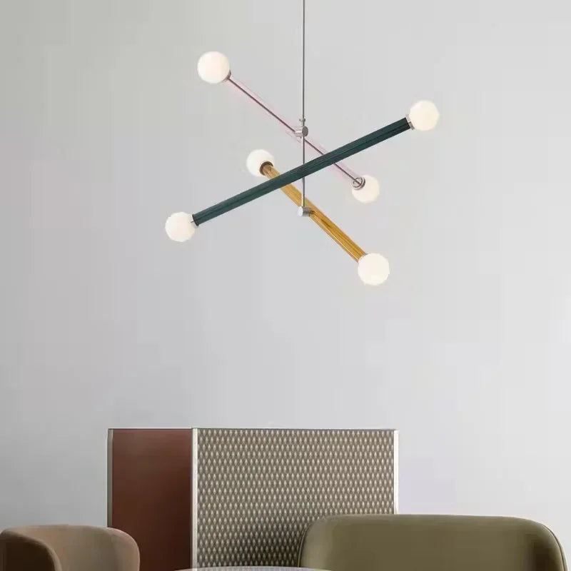 Farbenfroher - Art-Deco-Kronleuchter, Glas/Acryl